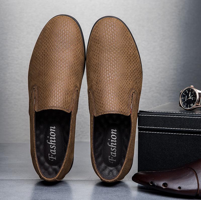 Genuine Leather Fashion Men'S Shoes Newest Luxury Business Formal Oxfords All-Match Casual Shoes Men Black Loafers Man Slip On Shoe