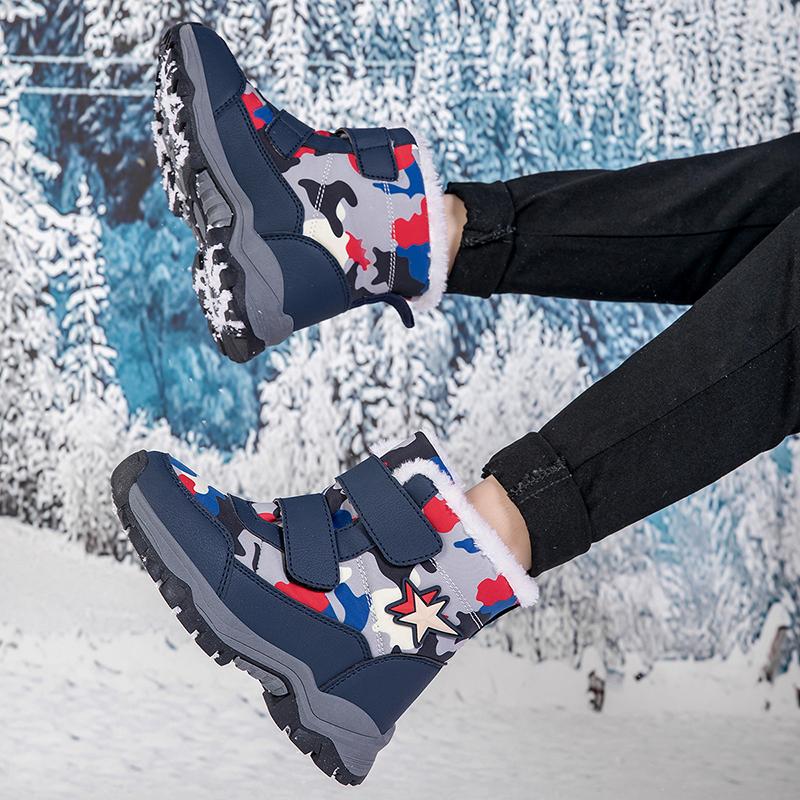 Zimní dětské bavlněné teplé maskáčové sněhule bavlněné boty bavlněné boty 28-39