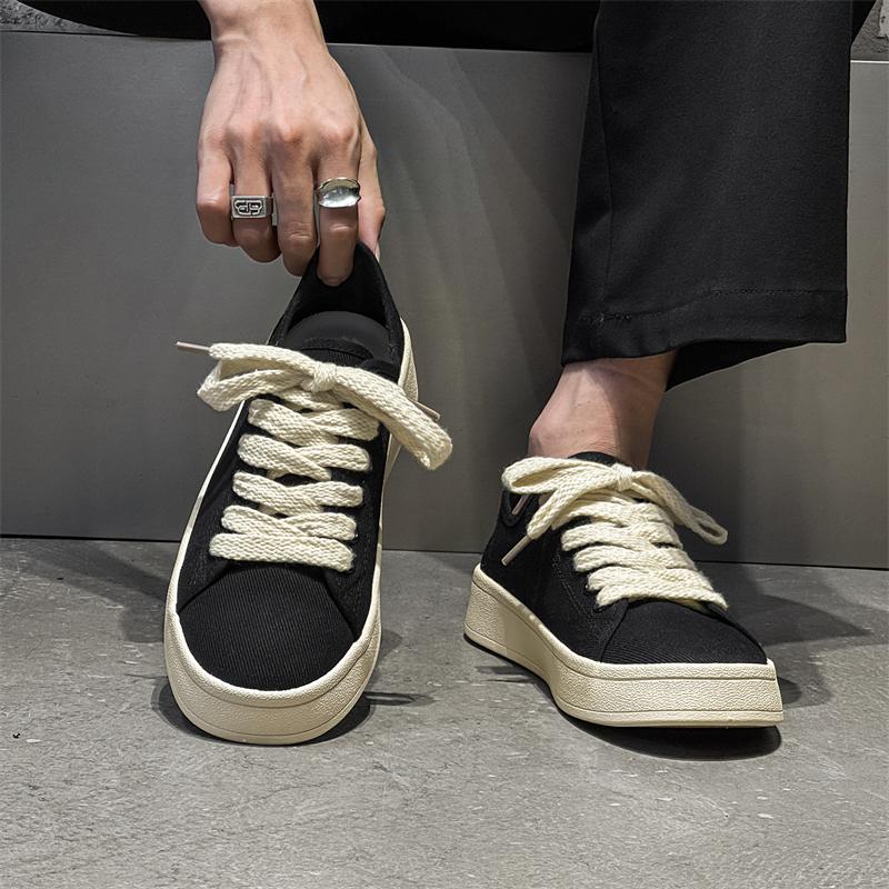 Designer Canvas Shoes Men's Fashionable Original Classic High Aesthetic Retro Trendy Rubber Bottom Breathable Unisex Shoe