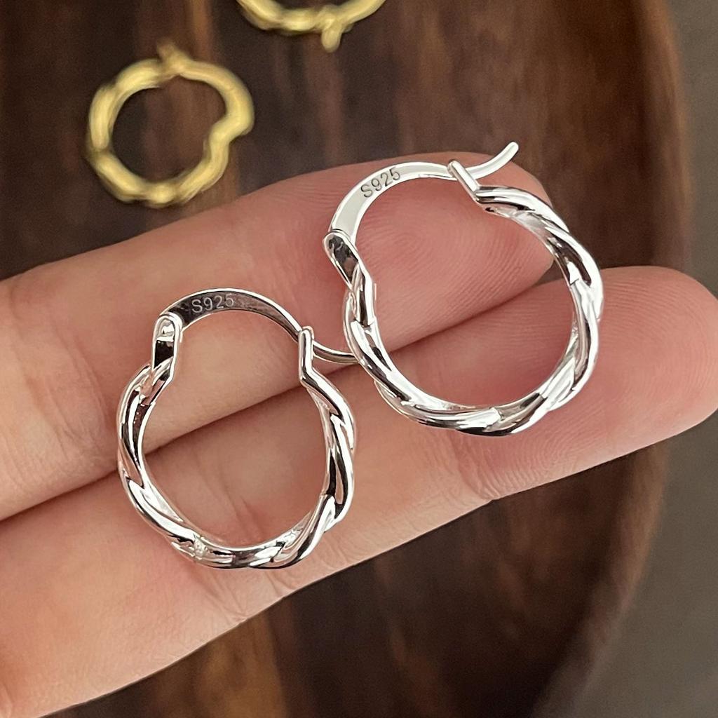 Xiaomi 925 Sterling Silver Earrings For Women Geometric Trendy Simple Twist Earring Jewelry Prevent Allergy Party Accessories