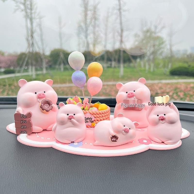 Cute Pig Nannan Car Interior Ornament - Creative Decompression Decor for Women