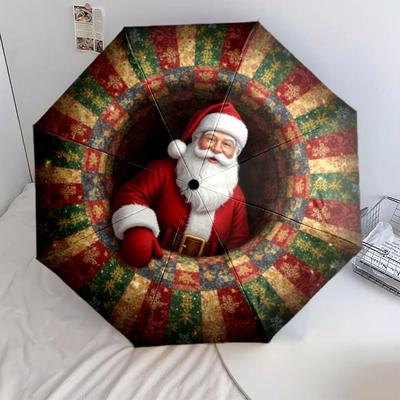 1 PC Automatic Folding Umbrella - Cartoon Pattern, Portable & Foldable Design with 8 Ribs, Christmas Birthday Gifts