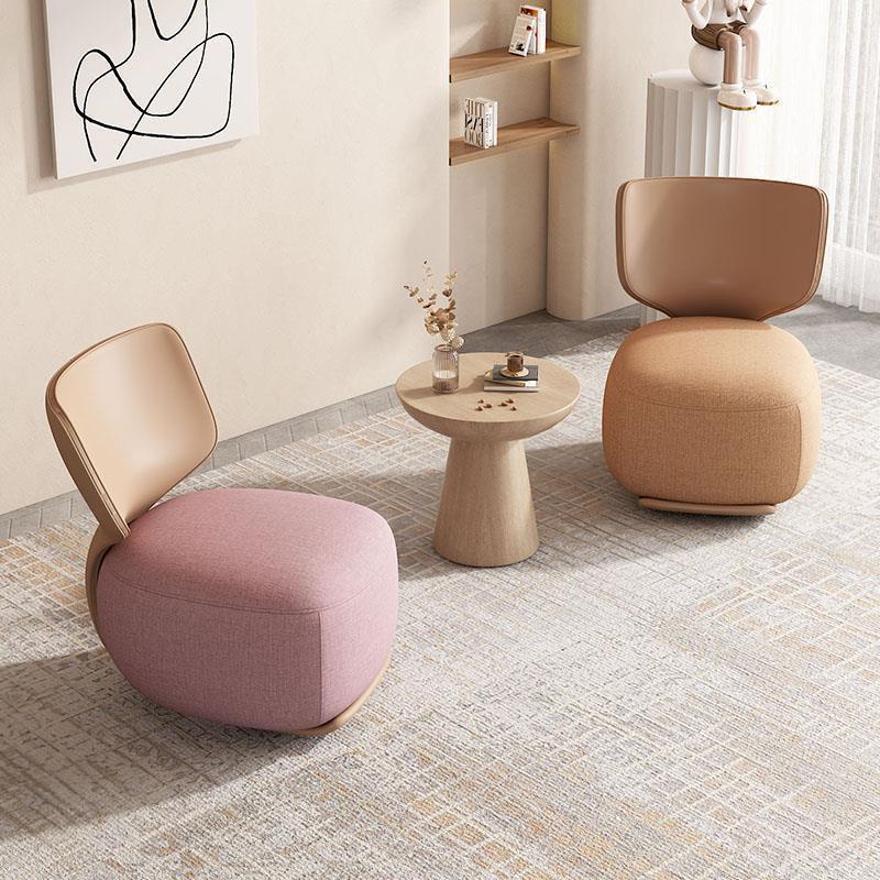 Log Light Luxury First Class Cabin Lounge Sofa Chair Nordic Living Room Fabric Low Stool Balcony Leisure Armchair 2024 New