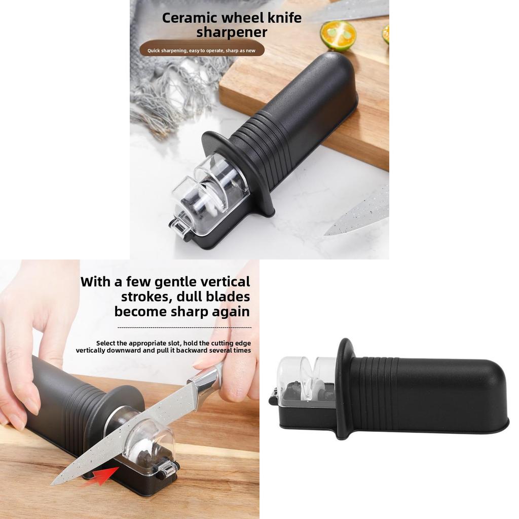 Kitchen Knife Sharpener With Dualsided Ceramic Stones For Home Use