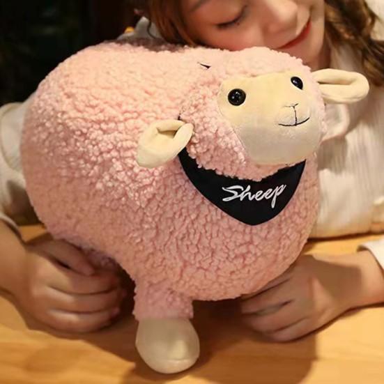 Sheep Plush Toy Ultra Soft Decorative Fluffy Kawaii Lamb Baby Accompany Sofa Toy for Birthday Gift