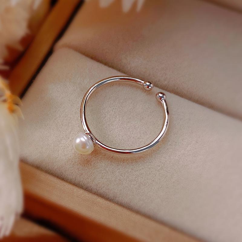 2025 Exquisite Pearl Open Ring: High-End, Light Luxury Fashion for Women Adjustable Open Size