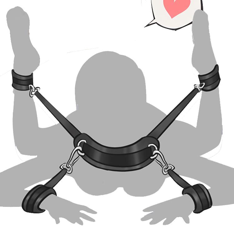 Bdsm Sex Bed Bondage Restraints Kit Straps Set Sex Ties for Ankles Wrists Handcuffs Set for Adults Bedroom