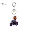 Spooky Bag Accessory Halloween Pumpkin Rider Acrylic Keychain, Motorcycle Man Key Wear Resistant Ornament Ring, Backpacks Handbags Decorative