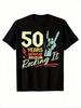 Unisexs Tshirt Funny Vintage 50th Birthday Rock N Roll Casual Short Sleeve Unisex Oversized Tees Harajuku Y2k Cotton Streetwear