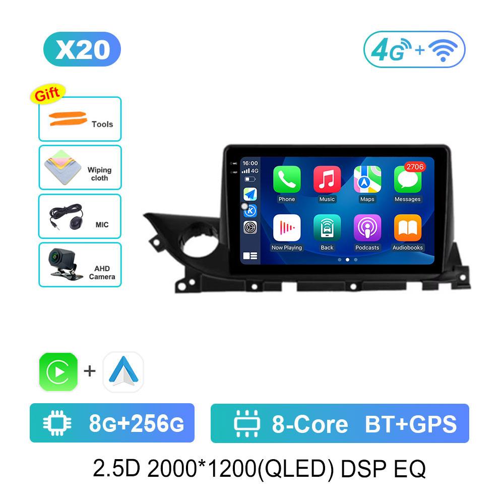 Video Multimedia Player Car Android 14 WiFi QLED Screen for Mazda 6 Mazda6 III 3 GJ GL ATENZA 2018 - 2021 GPS Navigation BT