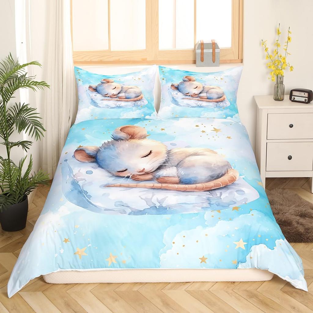 Mouse Duvet Cover Sets For Children Comforter Covers Lightweight Down Room Decor Queen Size 2 Pillowcases 1 Duvet Cover No Quilt