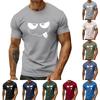 Men's Holiday Print Round Neck Short Sleeve Top Casual Sports Top