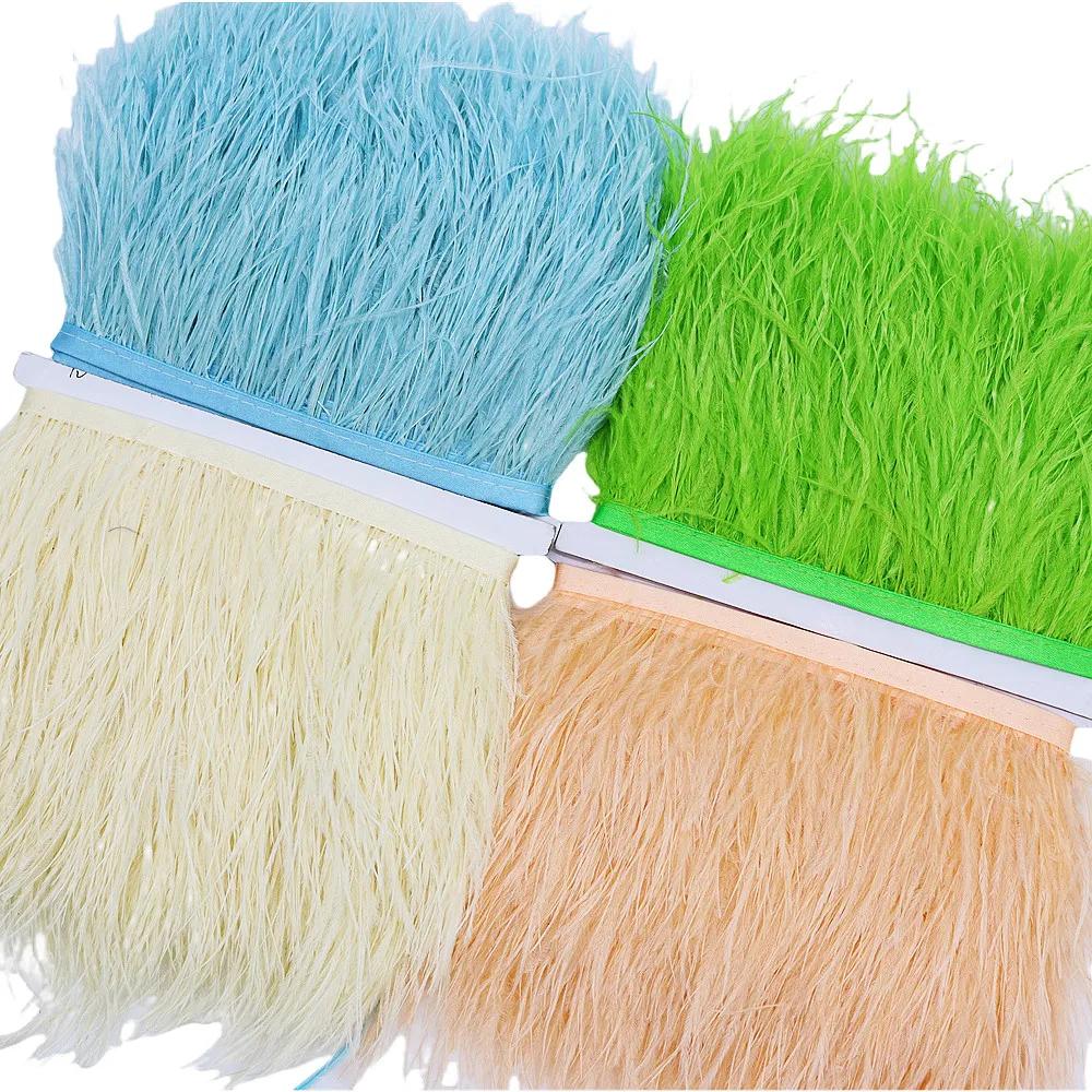 

10 м 8-10 см Рождественский DIY Плюмаж Страусиные перья Отделка Лента Поделки Свадебный декор Цветное перо Шитье Рукоделие Аксессуары 1Meters