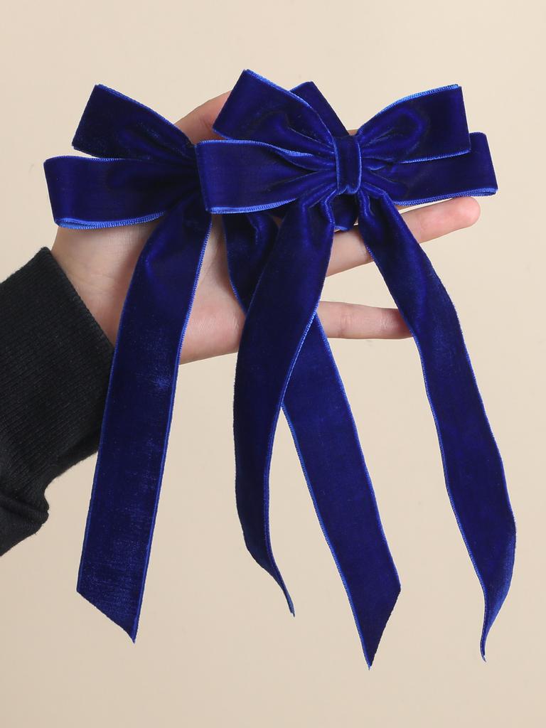 2Pcs Vintage Large Velvet Bow Hairpins for Women Double Layered Bow Hair Clips Korean Girls Hair Clip Barrettes Hair Accessories