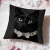 Cute Black Cat Cushion Cover Premium Comfort Reversible Pillow Cove -Two In One Design for Any Room & Car Interior