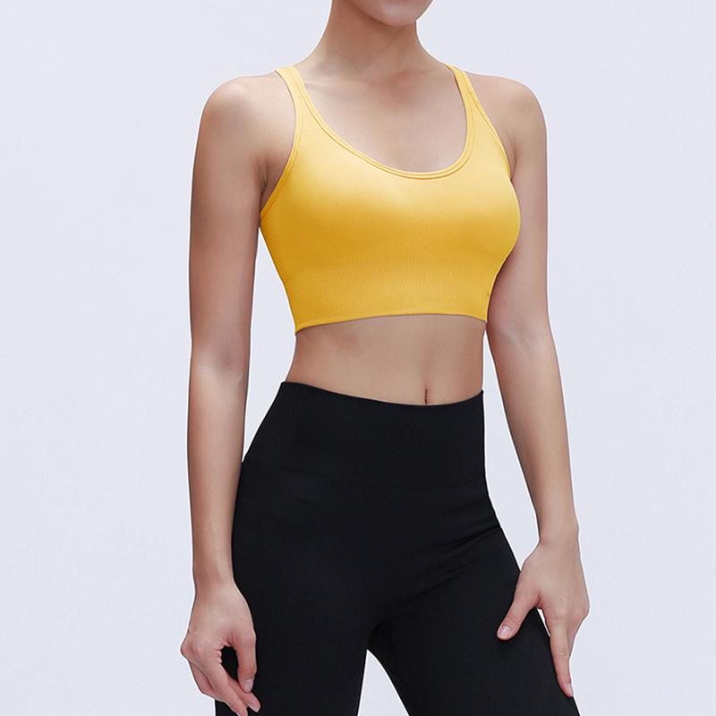 

Женский спортивный бюстгальтер кросс-боди - Застежка в четыре ряда, Ударопрочный жилет для йоги высокой интенсивности, Большой размер, Красивый дизайн спины Large