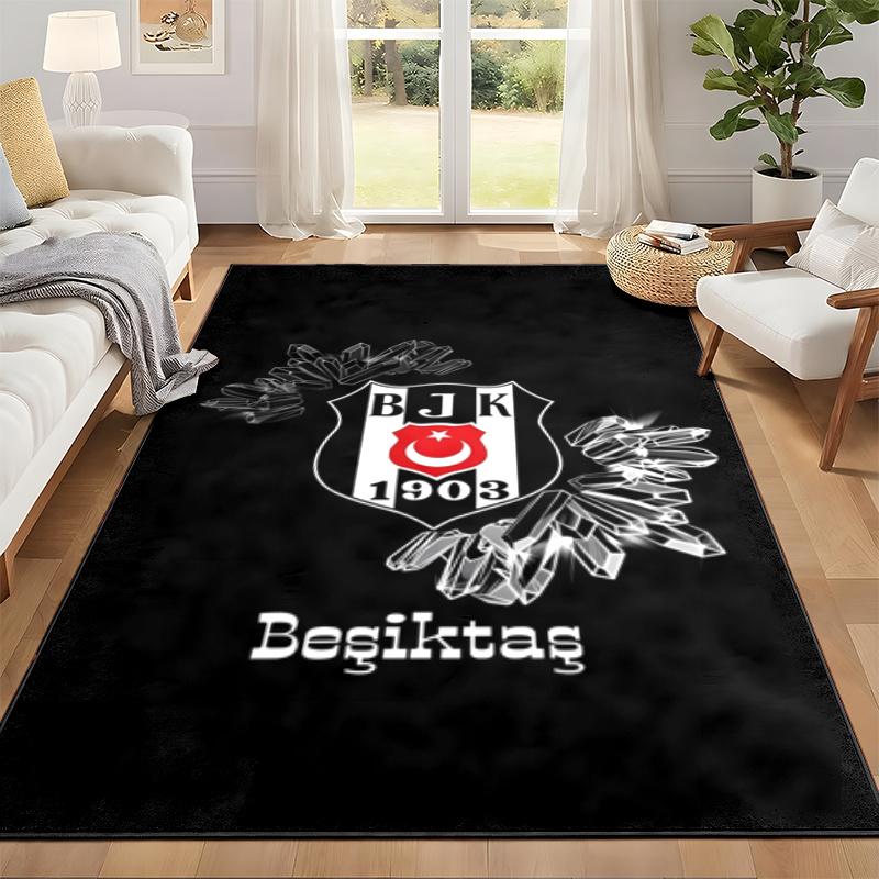 Besiktas JK Tæppe Dørmåtte til Stue eller Soveværelse Beskyttelsesmåtte Under Stol Kontordekoration Julegave Fødselsdagsgave