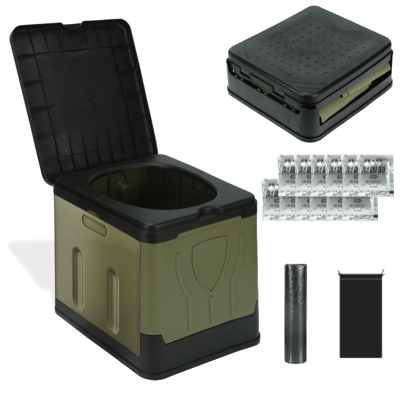 

Disaster Preparedness Portable Portable Toilet with a 180kg Weight Includes 12 Coagulants and 12 Stool Foldable for and Outdoor Ideal for Nursing Care