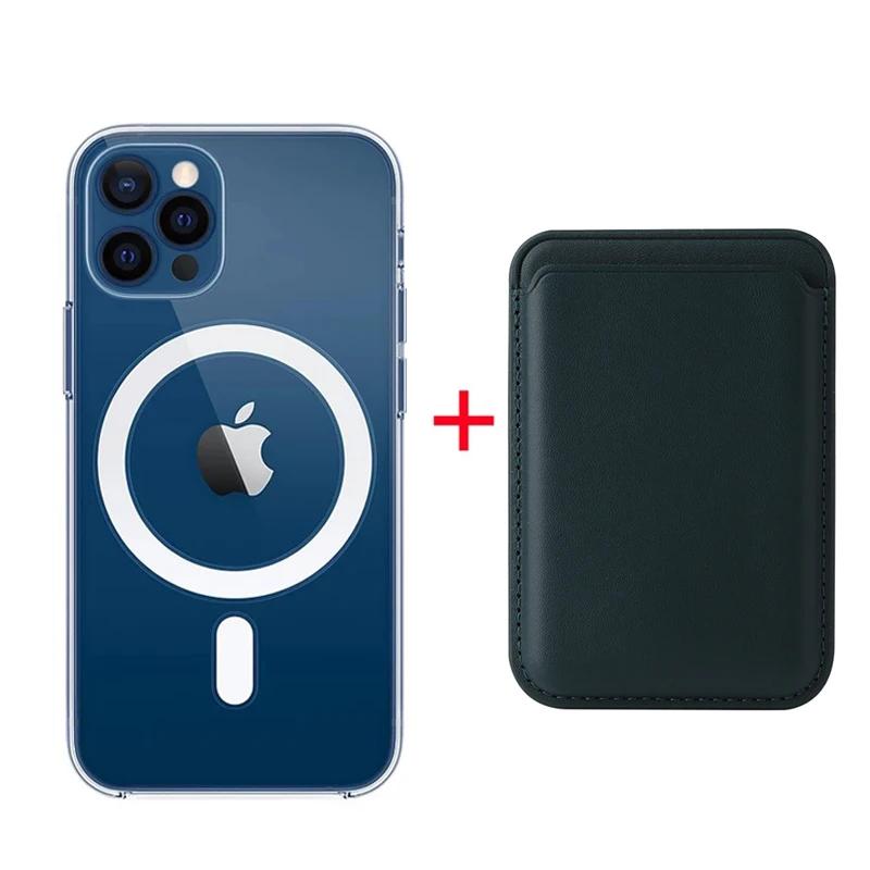 Strong Magnetic Card Holder Wallet Macsafe Case For For Iphone 16 1 14 13 12 Mini 11 Pro Max 7 8 X XS Mag Safe Clear Cover
