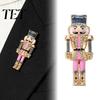 Decorative Suit Accessory Christmas Nutcracker Brooch Pin, Rhinestone Enamel Soldier Badge for Stocking Stuffer Women Men, Xmas Holiday Jewelry Coats