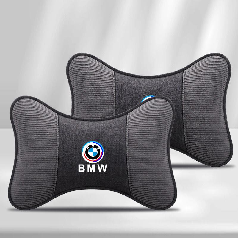 2Pcs Car Seat Neck Pillow Memory Cotton Headrest For BMW 50th Anniversary M M2 M3 M5 E46 E90 G20 F30 F10 X1 X2 X3 X5 Accessories nlvc53