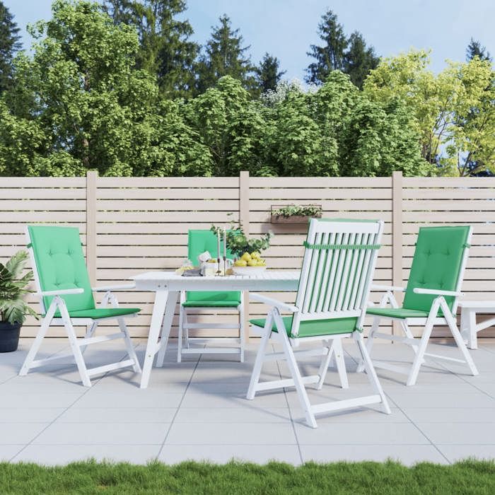 VidaXL Garden Chair Cushions High Back Set of 4 Green Fabric 43186