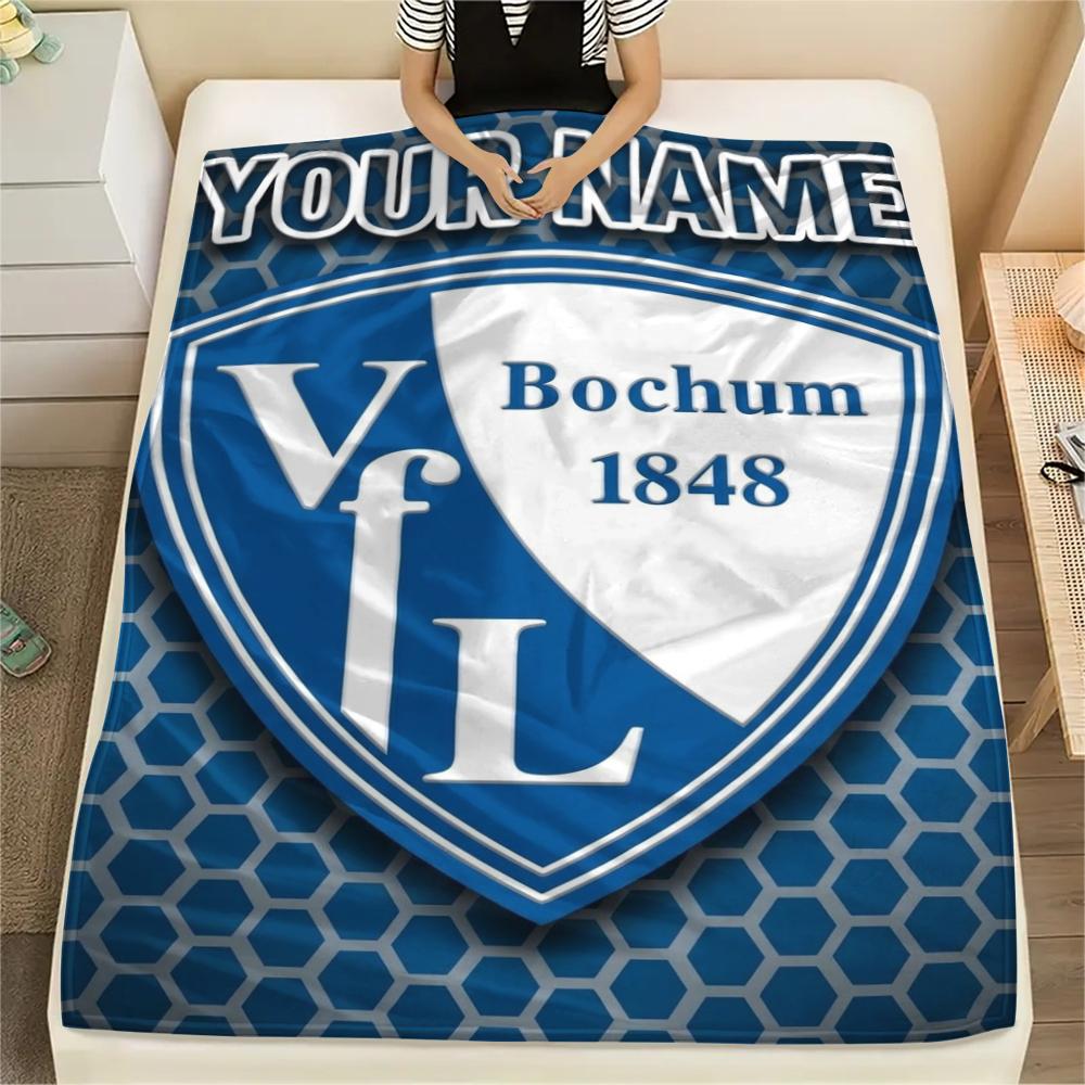 1PC Custom Name VFL Bochum Patterned Flannel Blanket Suitable For All Seasons for Home Decor Warmth and Comfort Gifts Holiday Present