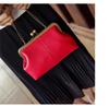 New Women's Bag Clip Mouth Shell Bag Autumn and Winter European Retro Hand-held Shoulder Bag PU Chain Bag