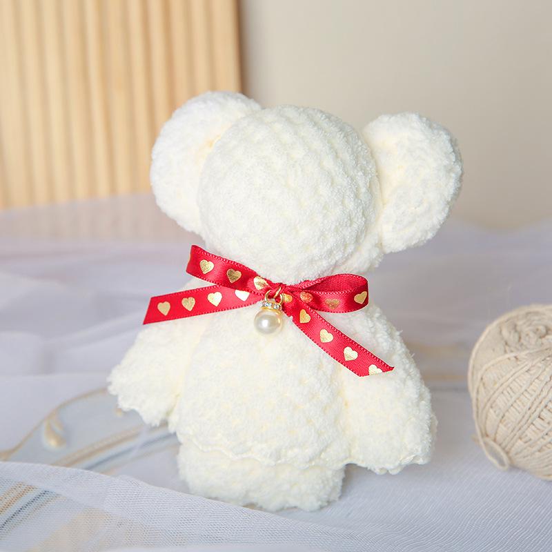 30x30 Coral Fleece Little Bear Towel - Wedding Gift Box, Favours & Cake Decorations