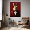Vintage Animals in Tuxedos Wolf Tiger Zebra Bear Rabbit Art Poster Canvas Painting Wall Prints Picture Living Room Home Decor