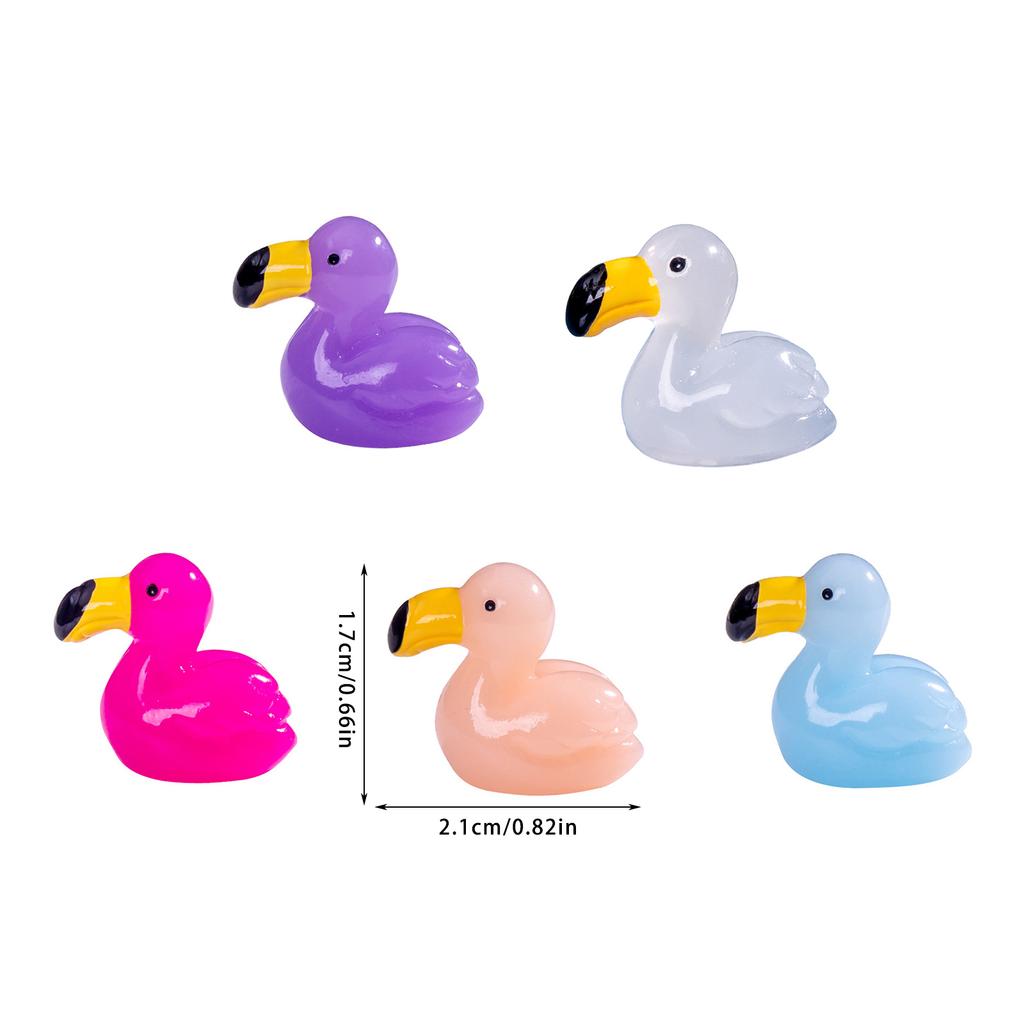 Juego de 10 Figuritas de Pato Flamenco de Resina Pequeñas Coloridas Figuras en Miniatura Adornos para Paisaje Pecera