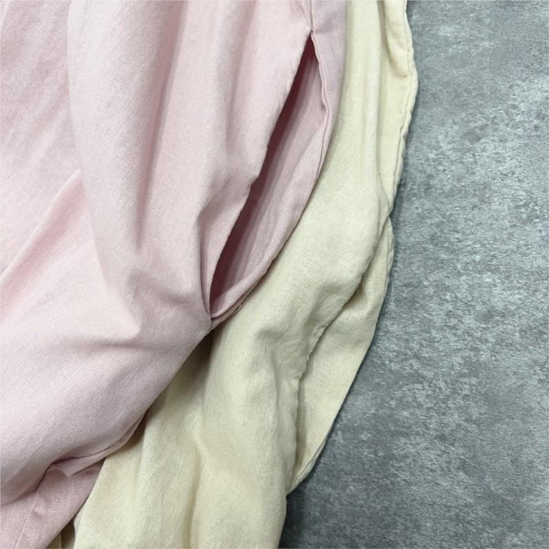 Johnature Japanese Lace-up Women Dress Spring Summer Loose Pleated Tie Versatile Casual Dresses
