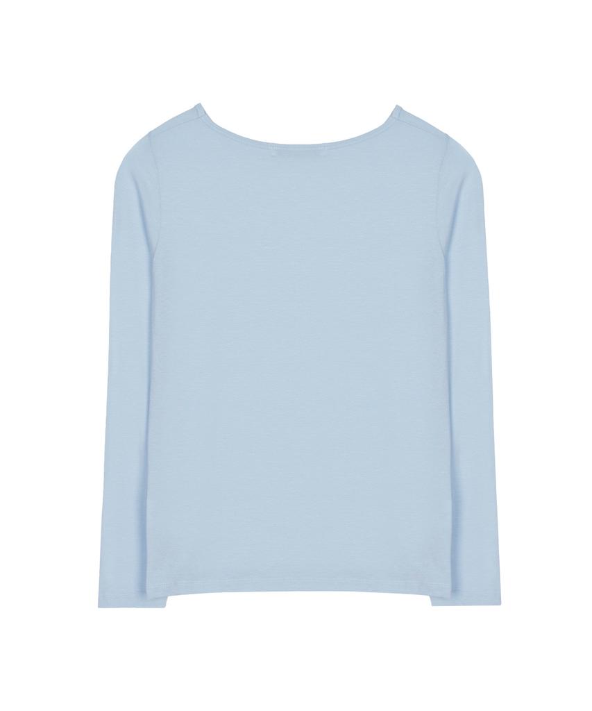 Nigaennikol Pixel Butterfly Graphic Top_Sky Blue