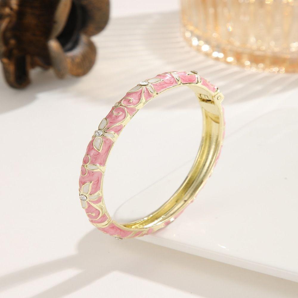 Classic Enamel Dropped Glaze Bangle Encrusted Oil Drop Bracelet Cloisonne Bracelet Women Gifts
