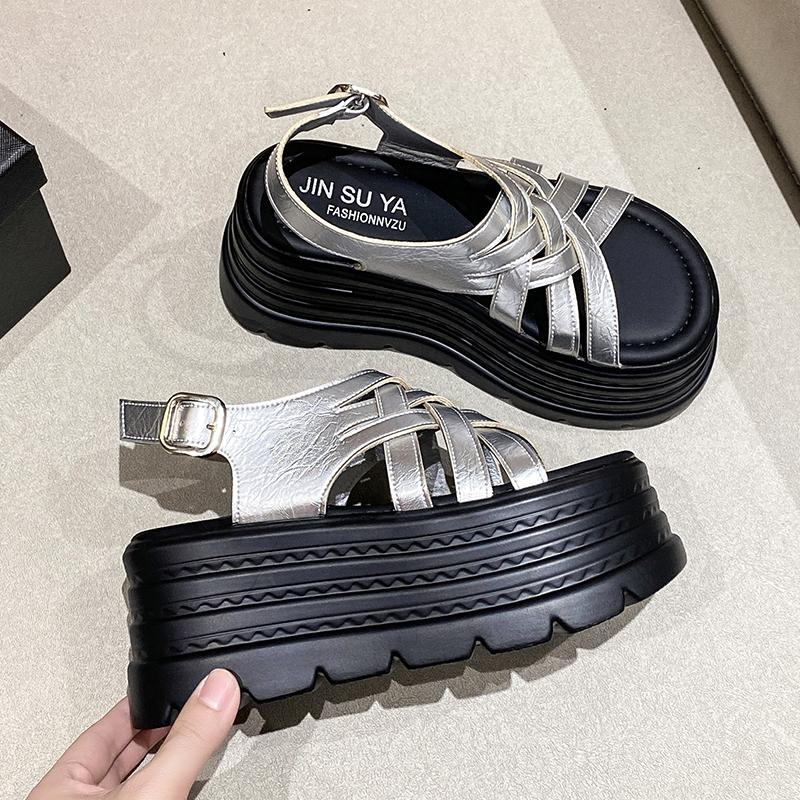 8CM Women High Platform Slippers Leopard Print Thick Sandals Woman Chunky Fashion Summer Flats Casual Beach Slides Zapatos Mujer