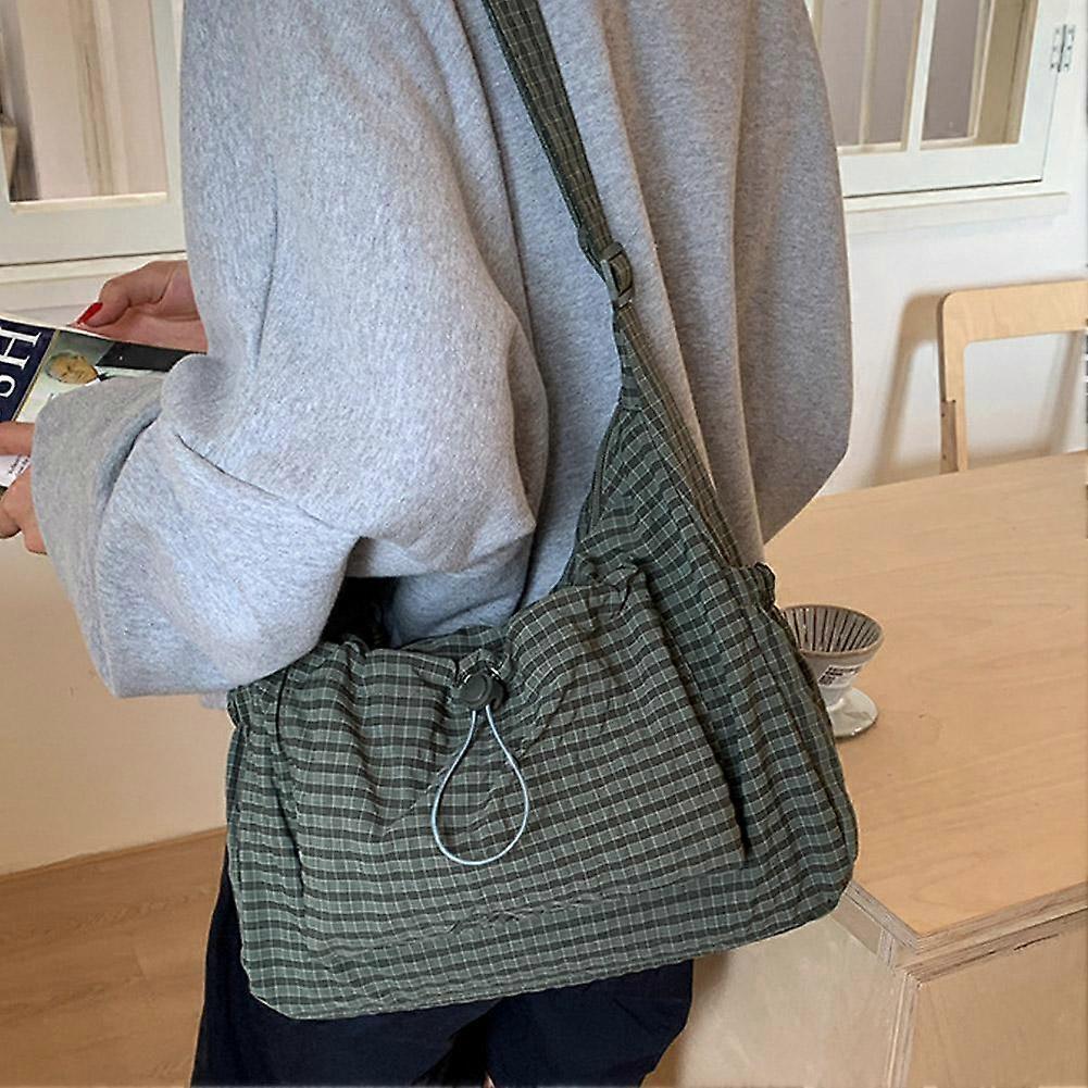 Korean Style Plaid Casual Shoulder Bag Lightweight Versatile Daily Crossbody Bag