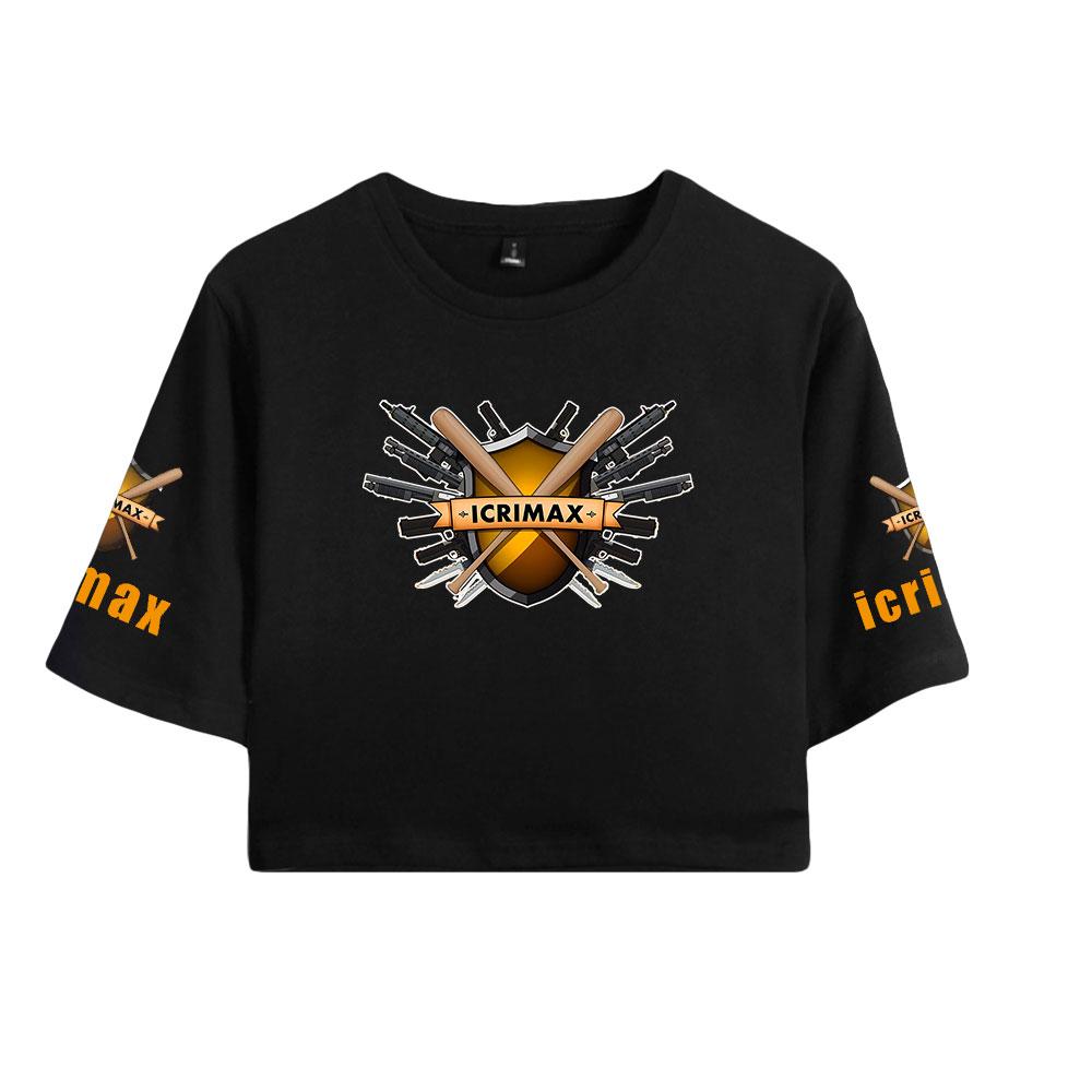 Icrimax Letter Printed Girl Tee Shirt Summer Crop Tops Soft Tshirt Popular Slim Lovely Tees Slim Fitness Short Sleeved