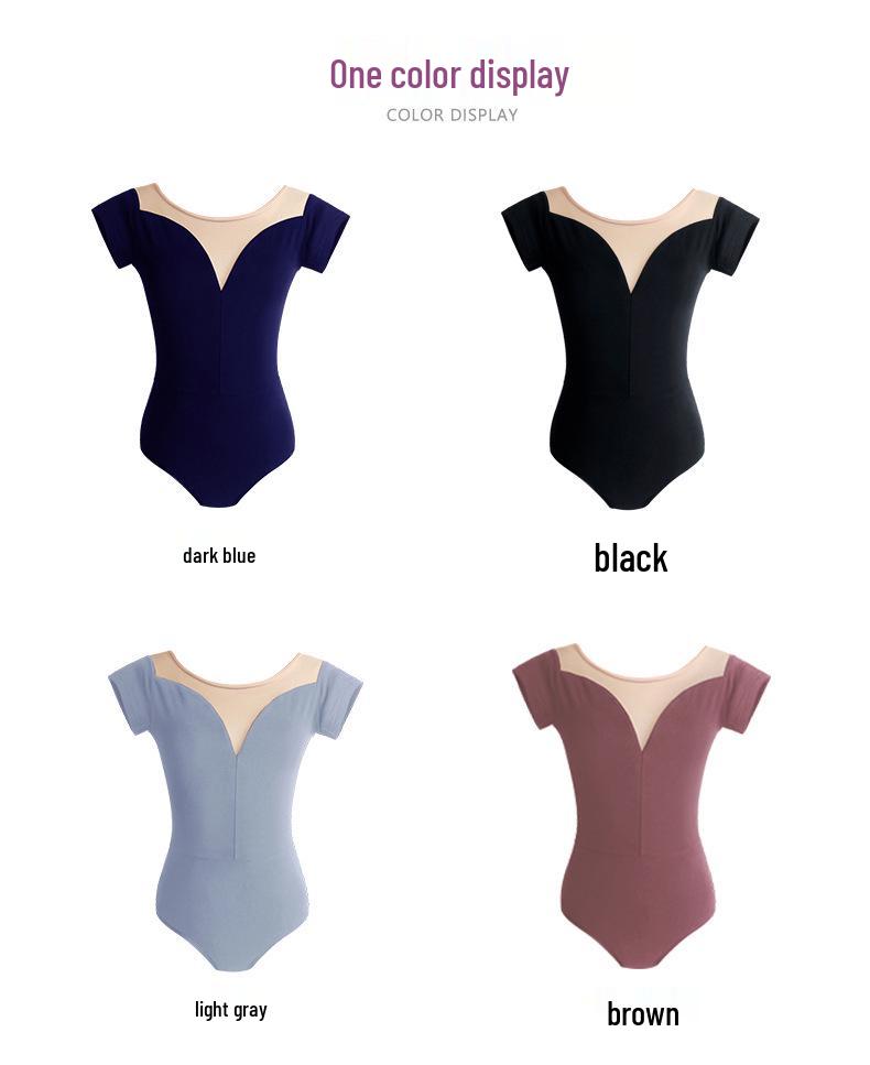 Acrylic Short Sleeve Leotard for Chinese Dance, Yoga, and Ballet Practice