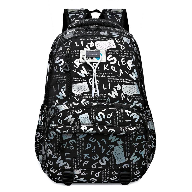

The new backpack is simple and large-capacity, junior high school student schoolbag, fashionable leisure travel backpack. чорний