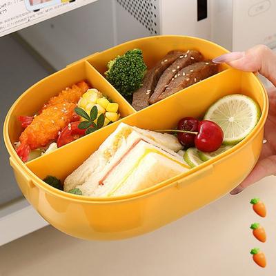 Sealed Lunch Box Plastic Thermos Bowl Cartoon Food Container  Office Workers