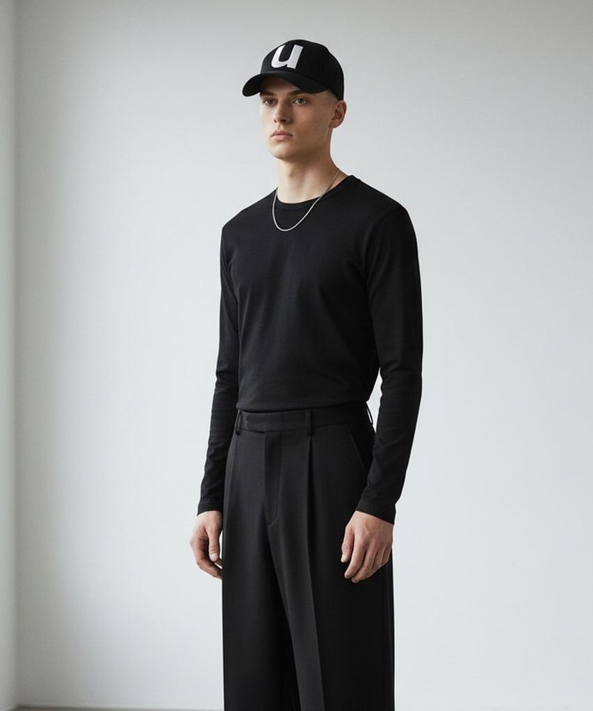 Yunibeosyeolkemiseuteuli Bold U Black Ballcap Washed Ballcap
