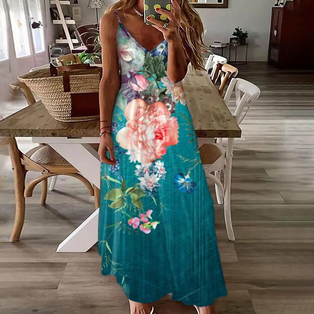 blue dress for baby girl Maxi Dress Sunset Beach– Beach Blossom Studio main image 1