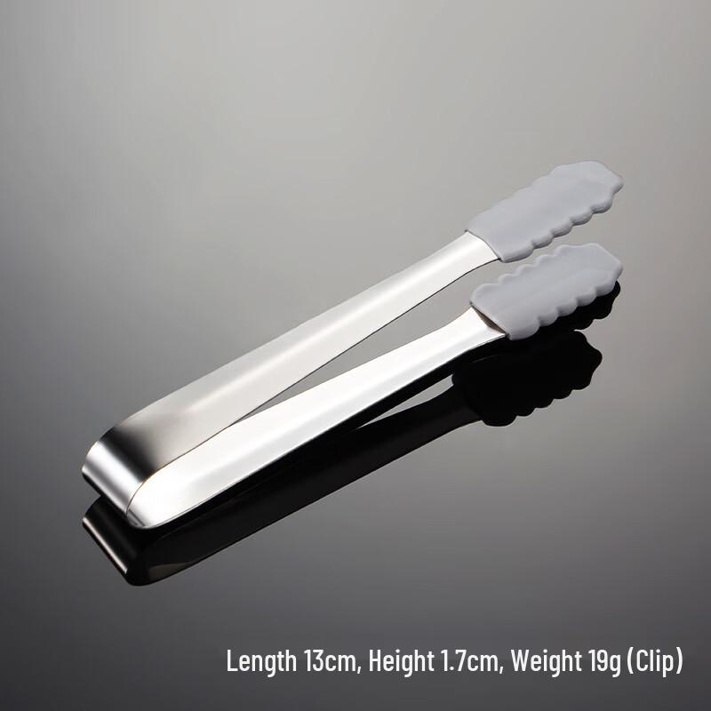 

Qianxing 304 Stainless Steel Small Ice Tongs with Silicone (10-Pack)