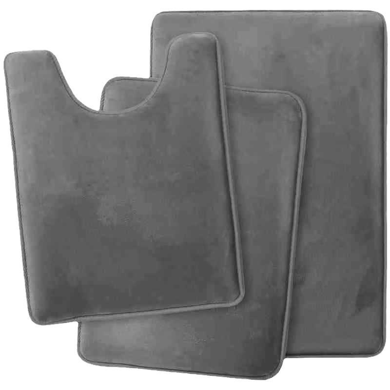 Badezimmer-Bodenmatte Toilette Dreiteiliges Set Korallenvlies Bodenmatte Spezial für Badezimmer Saugfähig und Rutschfest