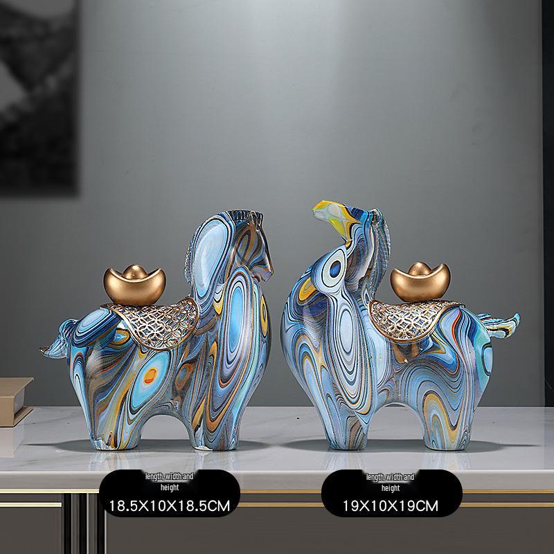 Colorful Prosperity Horse Figurine: Elegant Decor for Office, Living Room, or Hallway - Ideal Housewarming or Opening Gift