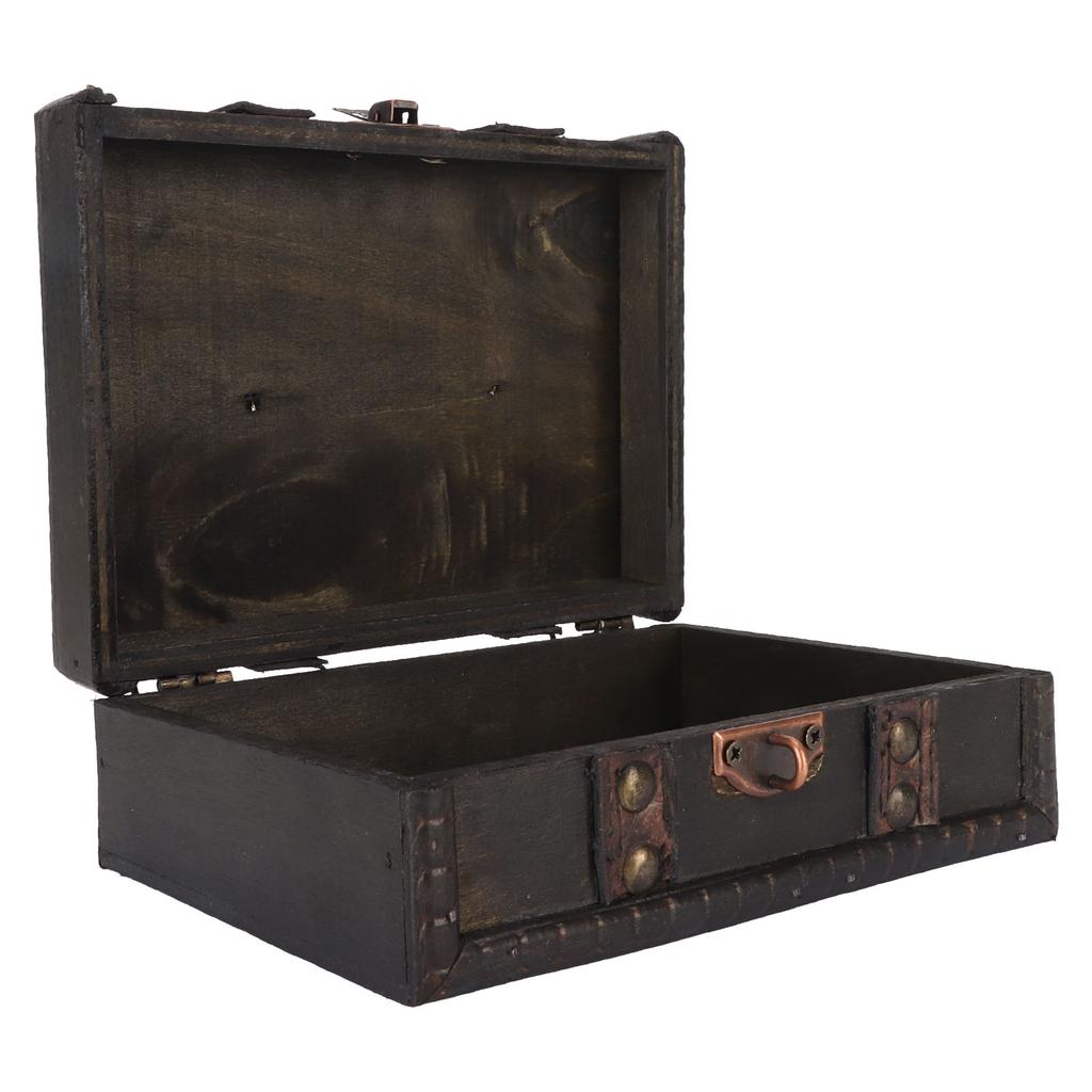 Wooden Trinket Box Vintage Decorative Storage Box Jewelry Wooden Chest for Bracelets Earrings Pendants for Home Bedroom Decor
