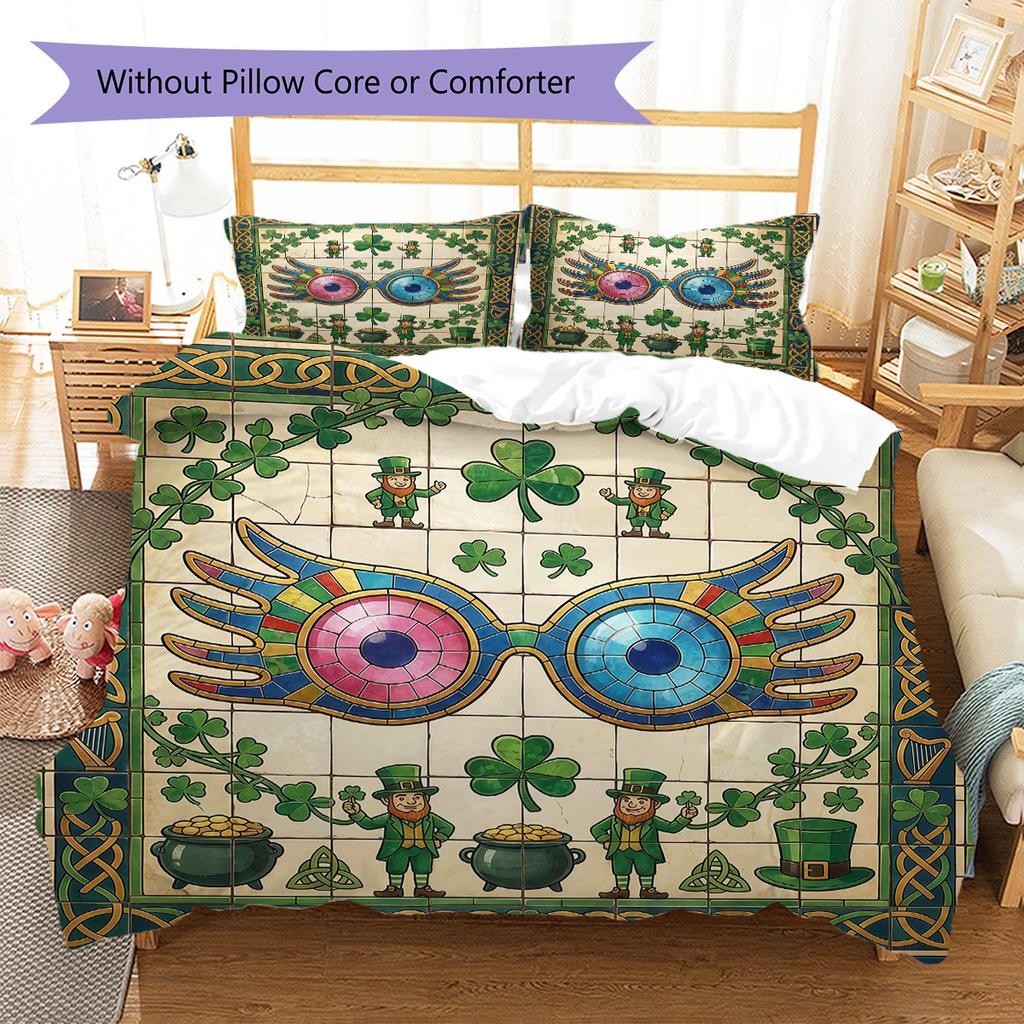 Magical World Mural Pattern Bedding Quilt Set Quilt Cover Pillowcase Home Decoration Birthday Gift (1 * Duvet Cover + 2 * Pillowcase, Without Core)