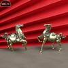 16Stylws Brass War Horse Small Ornament Home Desktop Decoration Retro Pure Copper Horse Crafts CopperFigurine Enthusiast Collect