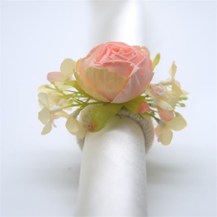 Pack of 6 Realistic Flower Napkin Rings Table Decorations for Wedding Banquets