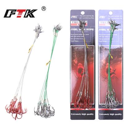 5/10 buc 15/20/25cm lese de conducător din sârmă de oțel anti-mușcătură pentru pescuit 50LB cu accesorii pentru momeli de pescuit pivotante Pike Bass